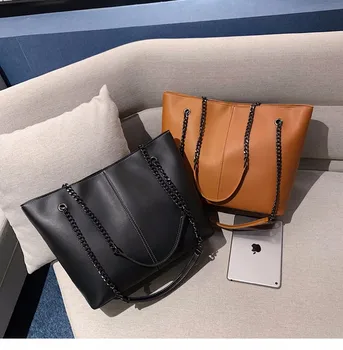 

2020 Women's Soft Leather Handbags Designer Brand Large Capacity Shoulder Bags Ladies Casual Totes Black Travel Bags