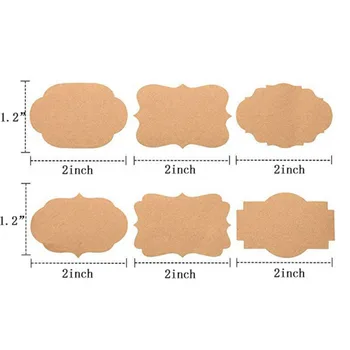 

300PCS/Roll Kraft Paper Gift Tags Blank Label Stickers For Holiday Glass Bottle Present Supplies 2x1.2inches