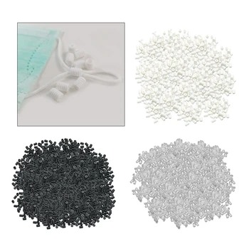 

3000Pcs Cord Lock- Ear Loop Elastic Band Stopper Lock Silicone Adjustable Holder