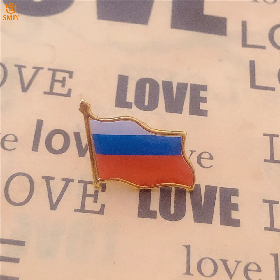 Russian Flag Brooch Euro National Emblem Safety Buckle Brooch National Representative Special Pin Collection