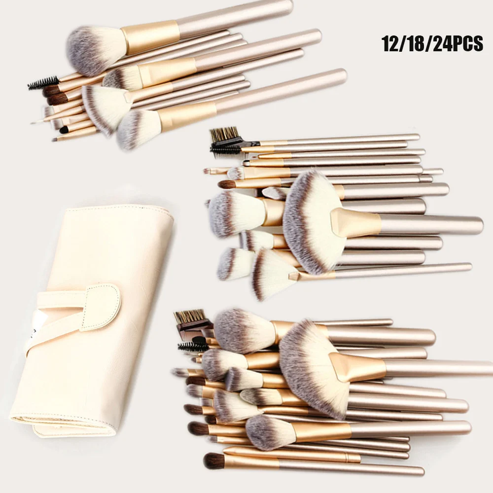 12/18/24Pcs Makeup Brushes Professional Soft Cosmetics Make Up Brush Set Kabuki Foundation Lipstick Brush Beauty maquillaje