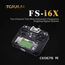 TCMMRC Dron FlySky FS i6X FPV, control remoto, 2,4 GHZ, 10 canales, para helicóptero teledirigido