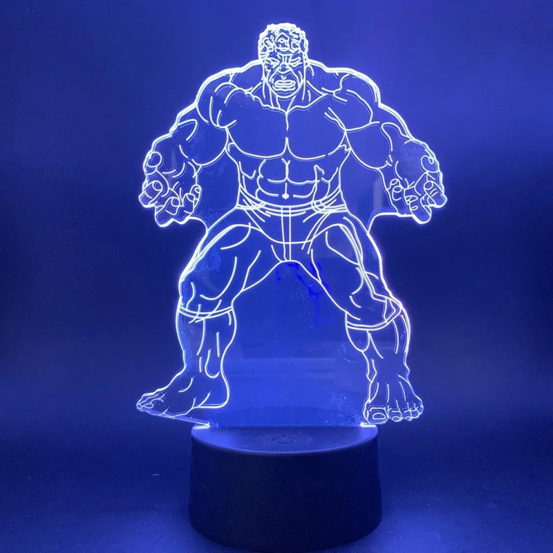 Disney с принтами &quotMarvel&quot &quotМстители&quot 3D ночной Светильник &quotХалк&quot &quot7/16 Цвет
