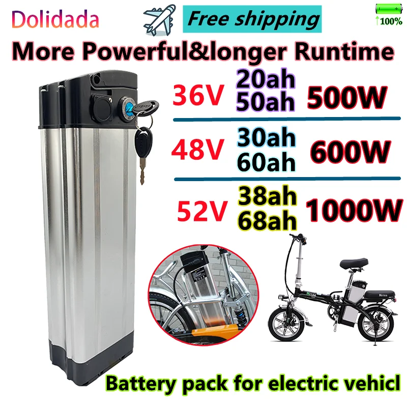 Portable52V e bike battery pack, 1000W 