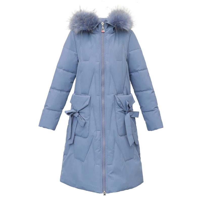 Высокое качество женская зимняя куртка с капюшоном из искусственного меха воротник женское длинное пальто стеганая парка