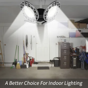 

1Pcs LED Garage Light 100W E27 LED Garage Light Deformable LED Garage Ceiling Lights Folding Bulb Gift 3.26