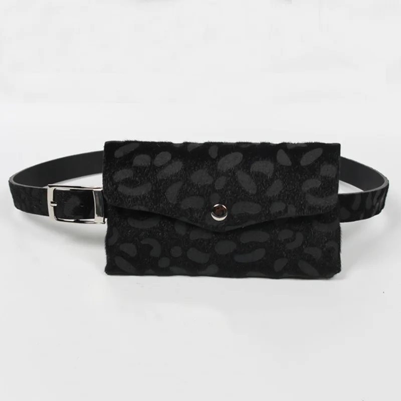 Женская поясная сумка леопардовая поясная сумка модная нагрудная сумка женская Большая вместительная сумочка почечные сумки через плечо - Цвет: Black     Waist pack