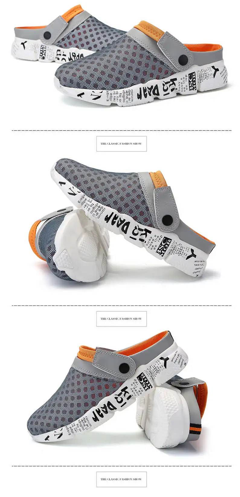 Comfort Men Shoes Casual Big Size Men's Home Slippers Fashion Mesh Soft Summer Sandals Crock Fishing Quick-drying Man Slipper B1