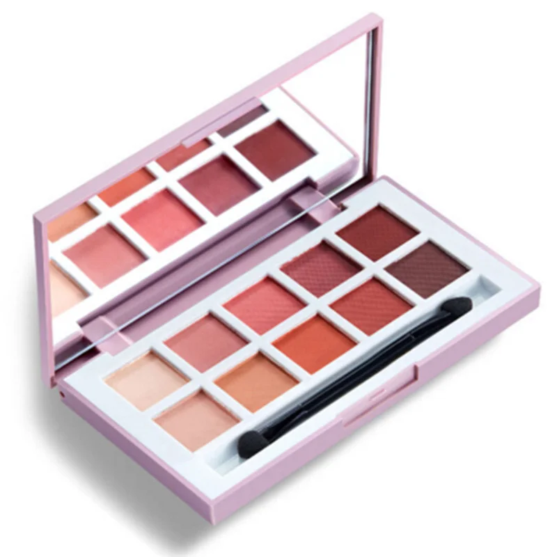 10 Colors Eyeshadow Palette Makeup Contrast Color Eye Shadow Peach Neutral Nude 3 Styles