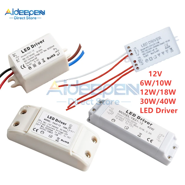 Dc12v Led Driver Power Supply Transformer Dc 12v 6w 10w 12w 18w 30w 40w -