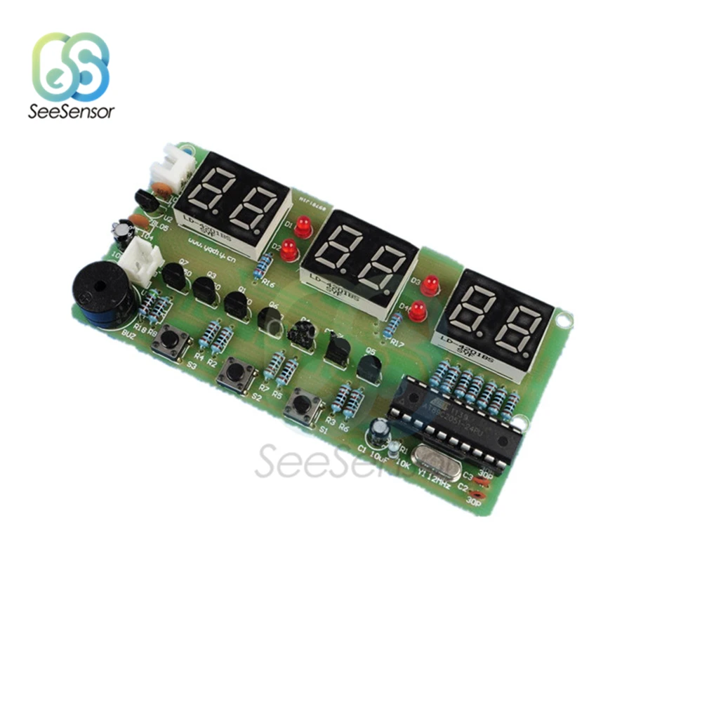 Digital Clock Kits DIY Kits C51 Electronic Clock Digital Tube LED Display Suite Electronic Module Parts and Components DC 7-12V
