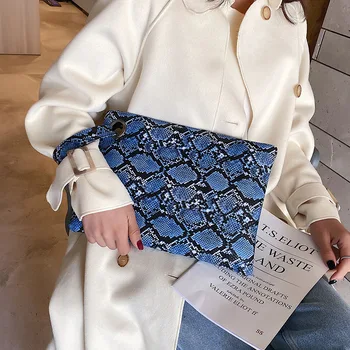 

Snake skin Clutch Bag Women's 2020 New Style Serpentine PU Leather designer Fashion luxury handbags tote Large capacity retro
