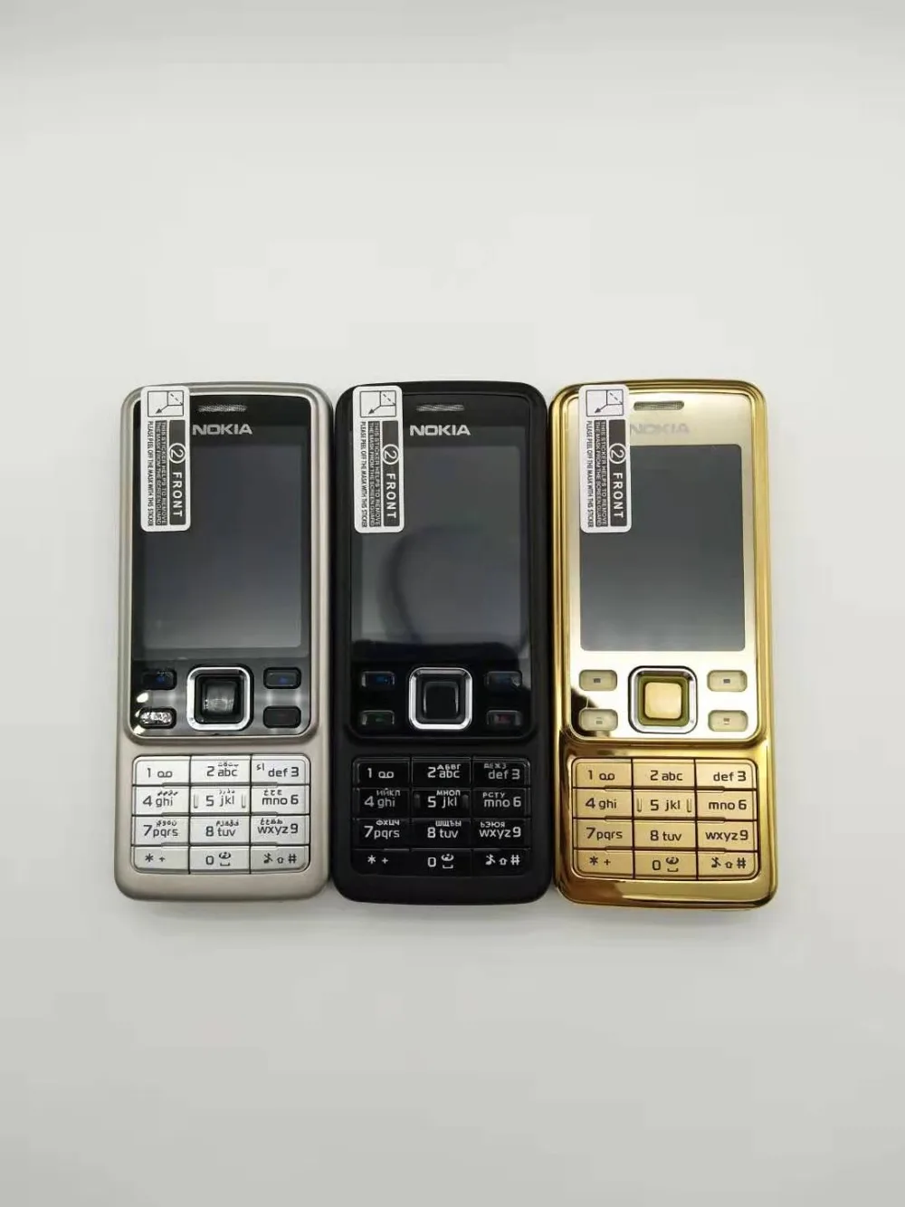 Original Nokia 6300 Mobile Phone Classic Cellphone 6300 Gold & One year warranty & Russian Keyboard