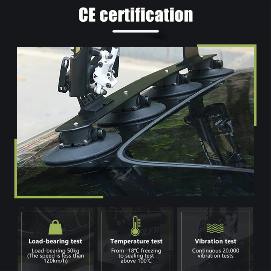 Bike Bicycle Rack Suction Roof-Top Bike Car Racks Rack with Suction Cup Carrier Quick Install Bike Roof Rack MTB Mountain Road