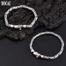 S925 чистый серебряный браслет для женщин тайский серебряный браслет для мужчин ручной работы серебряный узор мира мужской браслет женский браслет