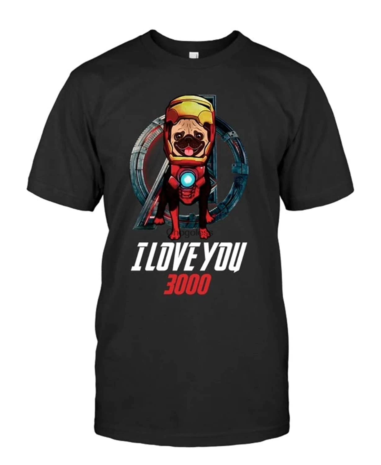 Dog Pug Shirt Ironpug Superhero I Love You 3000 Funny Meme T-Shirt Gift |