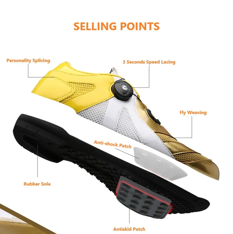 Tide Speed Lacing Professional Cycling Shoes Men Women Bicycle Sneakers Breathable Light Road Bike Shoes Outdoor Lovers