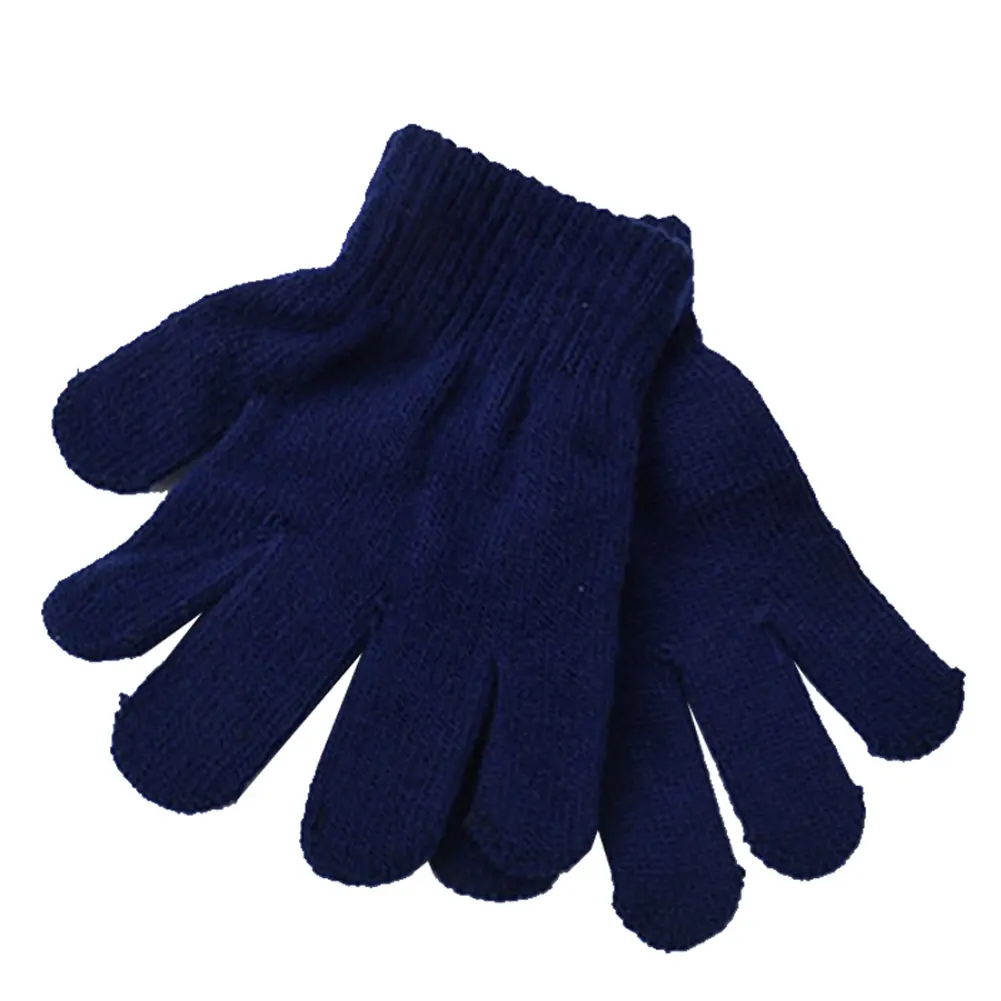 12 пар, Детские теплые одноцветные перчатки, зимние эластичные вязаные перчатки для мальчиков и девочек, для выступлений, XRQ88 - Цвет: M