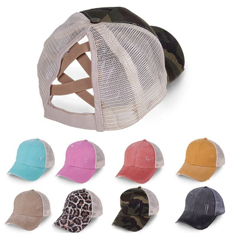 Criss Cross Cap Ponytail Cycling Cap 