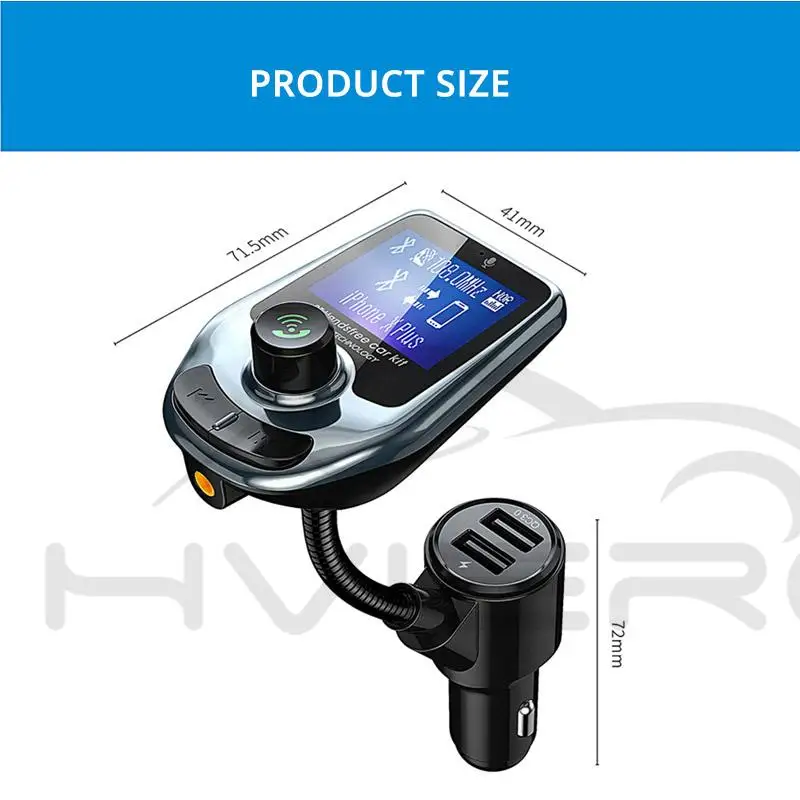 Bluetooth для автомобиля fm-передатчик ЖК-дисплей Bluetooth громкой связи Автомобильный флэш-диск MP3-плеер двойной USB зарядное устройство для смартфона
