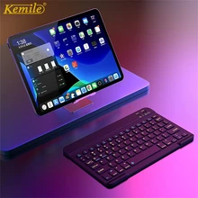 Ultra ince rus İspanyolca Bluetooth klavye IOS Android Tablet için iPad için Windows için 7.9 9.7 hava 10.5 Pro 11 Bluetooth klavye