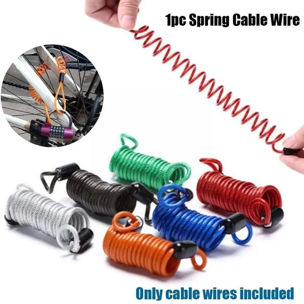 Portable Universal 1M Bicycle Lock Spring Cable Wire Reminder Anti-theft Rope For Motorcycles Bikes Scooters Safety La R1P0 |