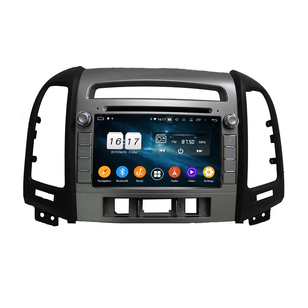 Android 9,0 автомобильный dvd-плеер для HYUNDAI Santa Fe 2006-2012 gps навигация автомобильный мультимедийный плеер 4+ 32G
