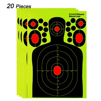 

20 Pcs Adhesive Target Shooting Range Paper Target and Self Adhesive 9.5"*14.5" Paper