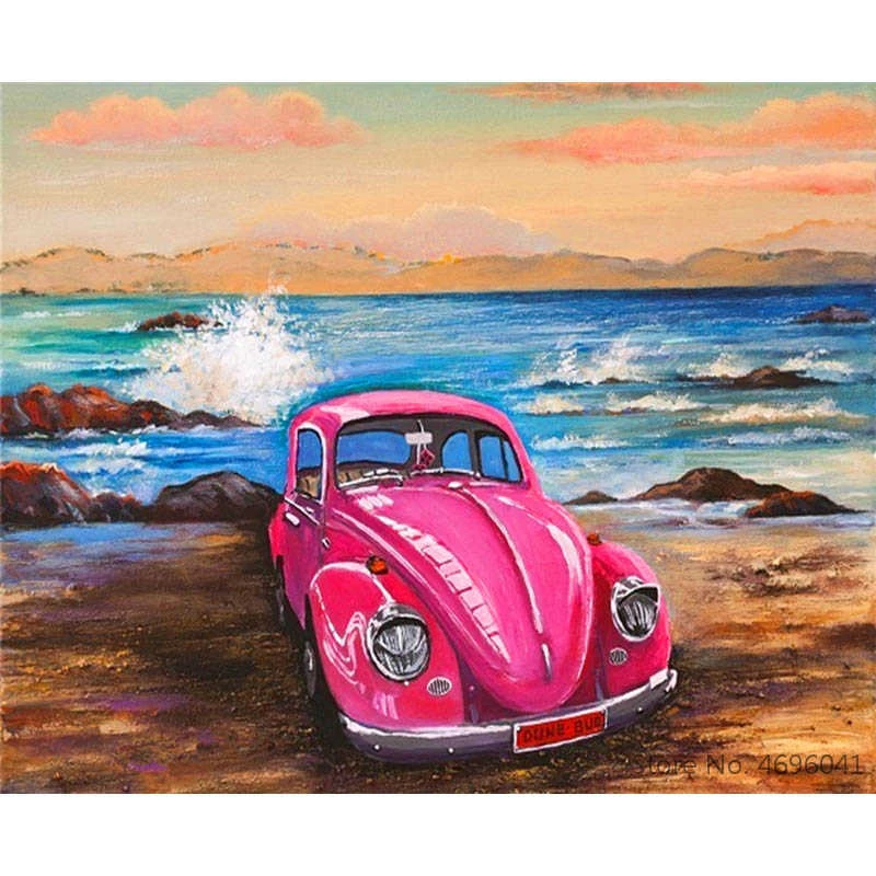 Lukisan Dengan Angka Kerangka Kerja Mewarnai Dengan Angka Dekorasi Rumah Gambar Pemandangan Pantai Villa Dekorasi Rsb8301 Cat Dengan Nomor Aliexpress