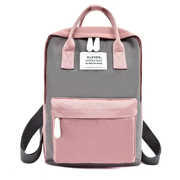 

Women Canvas Backpacks Candy Color Waterproof School Bags for Teenagers Girls Big Cute Laptop Backpack Patchwork Kawaii Backpack