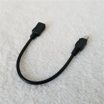 

100pcs/lot USB 2.0 Mini usb 5Pin Adapter Male to Female Data Extension Cable Black 15cm for Android Phone GPS PC