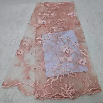 

Color line embroidered beads French mesh African lace embroidery Nigeria lace fabric suitable for ladies dress skirt party cloth