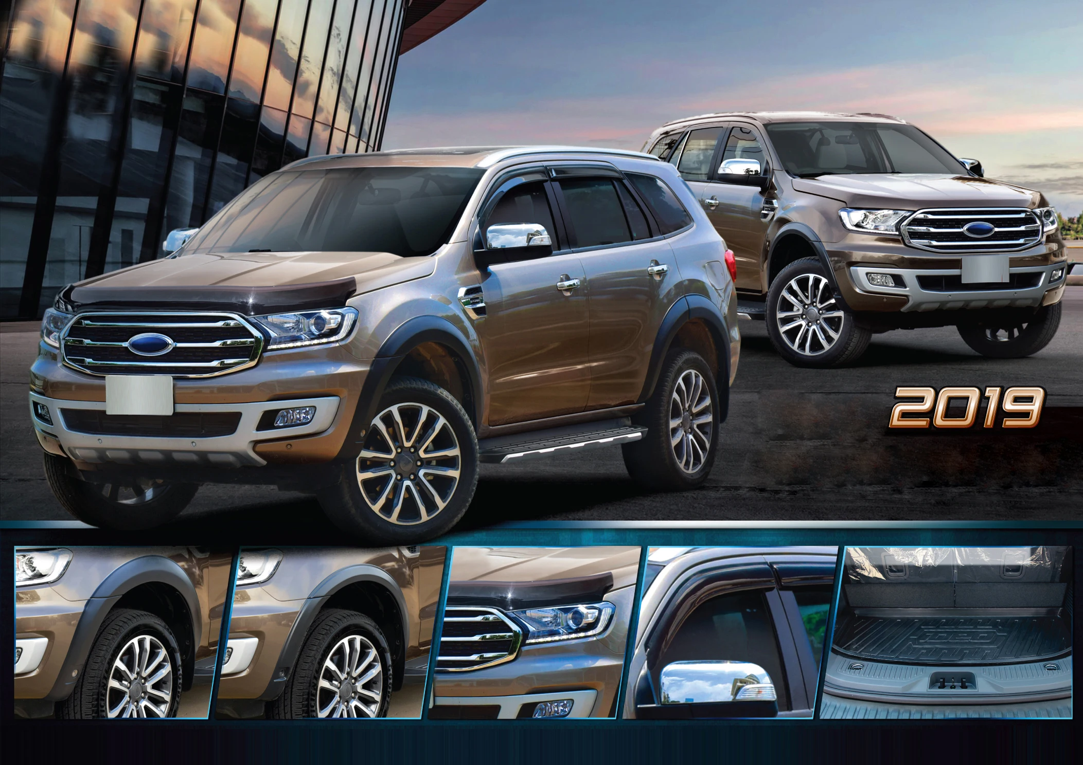 Крылья колесная арка арок ДЛЯ Ford Everest матовый черный