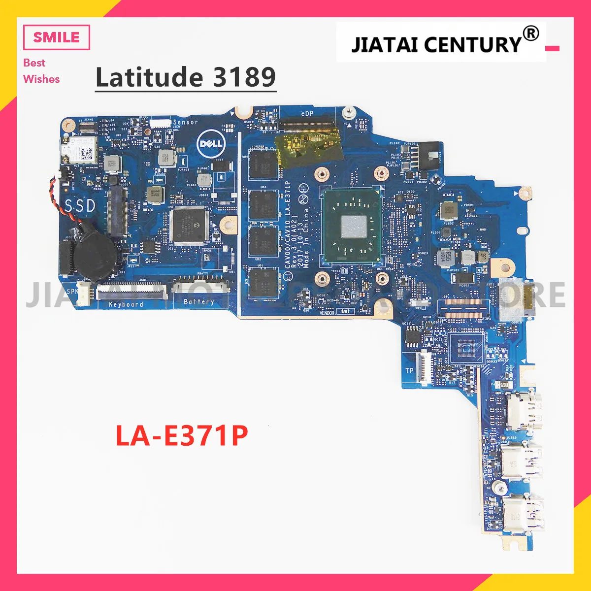 Материнская плата для ноутбука Dell Latitude 3189 CN-0VDHNJ 0VDHNJ CAV10 LA-E371P с SR2Z7 N3350 Бесплатная