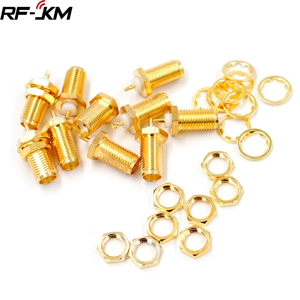 

10Pcs/Set SMA RF Connectors SMA Female Nut Bulkhead Handle Deck Clip Solder Cup