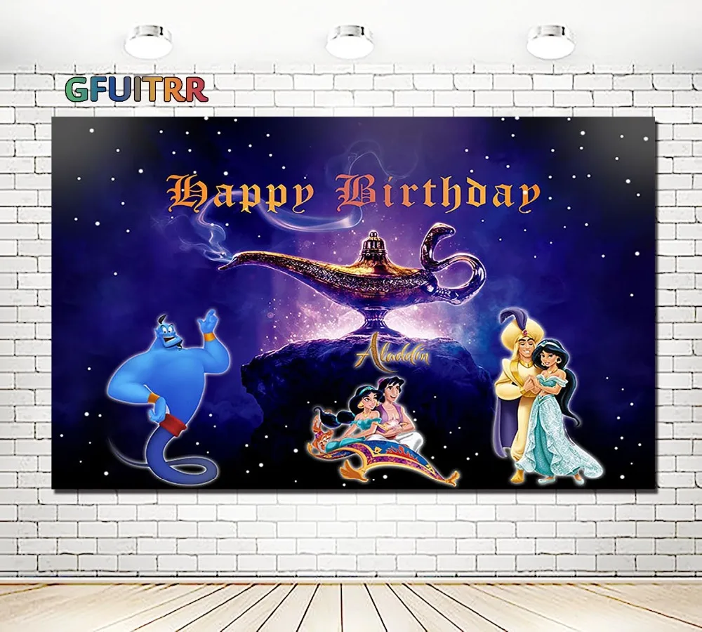 Aladdin Lamp Jasmine Photography Backdrops Birthday Party Custom
