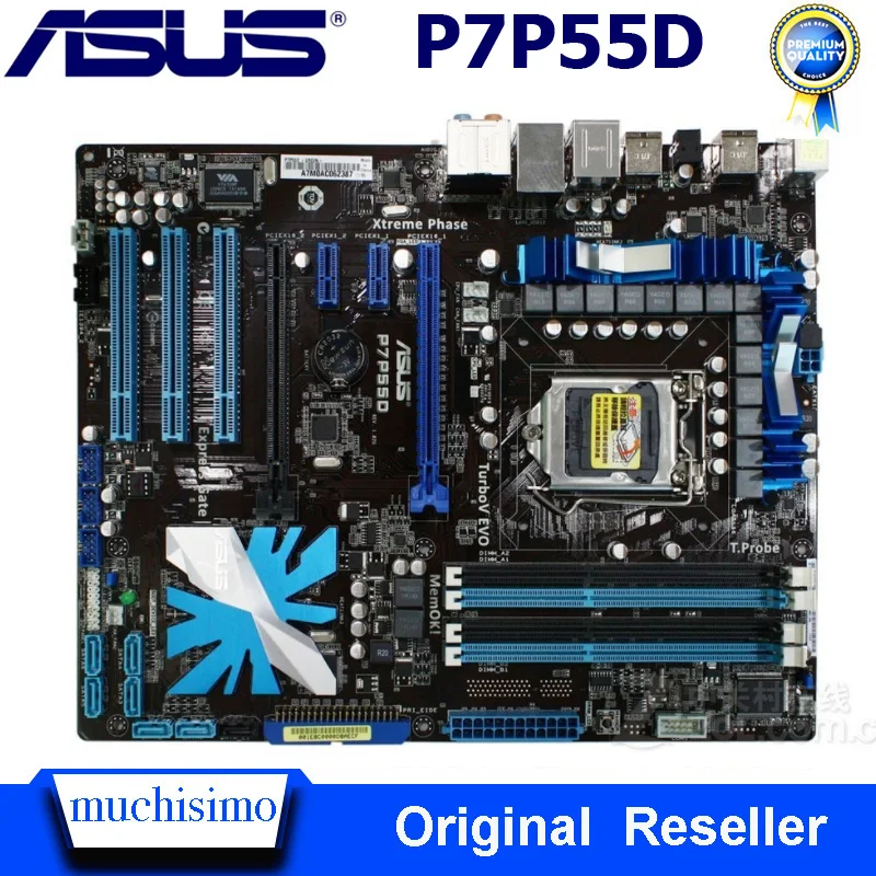 Kopen LGA 1156 Asus P7P55D Moederbord DDR3 1156 Core i7 Core i5 USB2.0 SATA II P7P55D Intel P55 Originele Desktop gebruikt Asus Moederbord