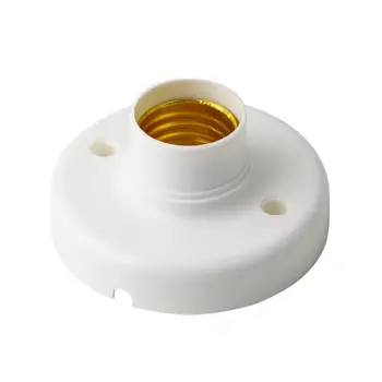 

Hot Worldwide 1Pcs useful design E27 Round Plastic Base Screw Light Bulb Lamp Socket Holder White