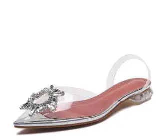 Прозрачный цветок из пвх; прозрачные сандалии с треугольными чашечками; женские свадебные вечерние туфли со стразами на высоком каблуке; босоножки; Sandalias mujer - Цвет: as pictures