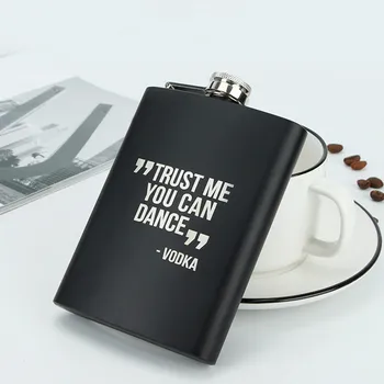 

Creative 8oz Stainless Steel Hip Flask Black Paint Alcohol Flagon Whiskey Wine Bottle Travel Drinkware For Gifts