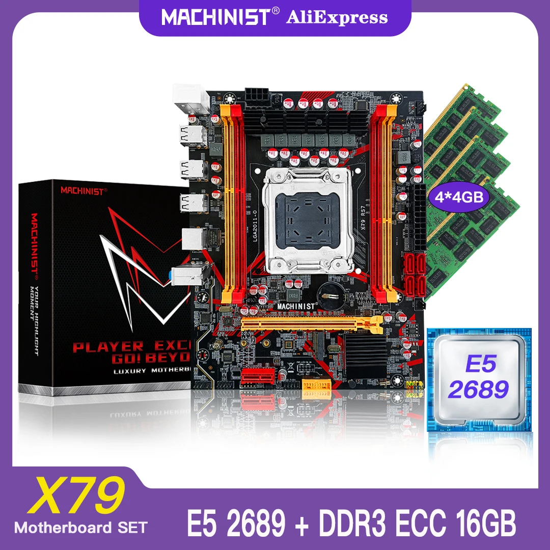 Machinista x79 placa mãe kit com xeon e5 2689 processador cpu lga2011 ...