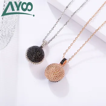 

AYOO High Quality Classic Popular SWA Two-Tone Round Ball Pendant Necklace