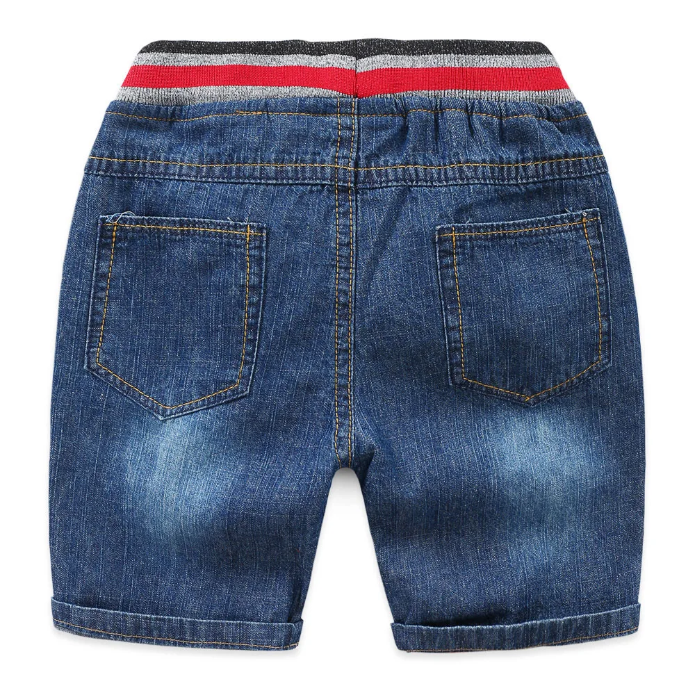 Джинсовые шорты для мальчиков; Новинка года; Летние повседневные шорты с рисунком маленького дьявола; пляжные шорты на завязках