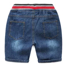 Джинсовые шорты для мальчиков; Новинка года; Летние повседневные шорты с рисунком маленького дьявола; пляжные шорты на завязках