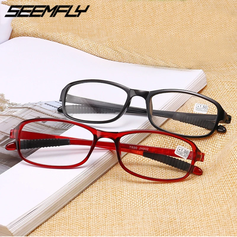 

Seemfly Men Women Reading Glasses Magnification Eyewear Imitate TR90 Presbyopic Hyperopia Eyeglasses Readers +1.5 2.5 3.5 4.0