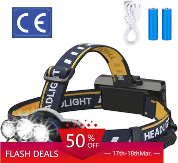 

2020Newest! 12000 Lumen 6 LED 8 Modes 18650 USB Rechargeable Waterproof Flashlight Head Lights For Camping, Hiking, Outdoors