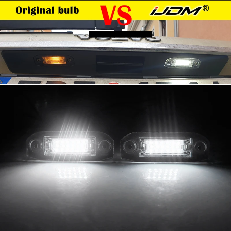iJDM 2Pcs Canbus LED License Plate Light for Volvo S80 XC90 S40 V60 XC60 S60 C70 V50 XC70 V70 White Car-Styling Number Lamp 12V led car light
