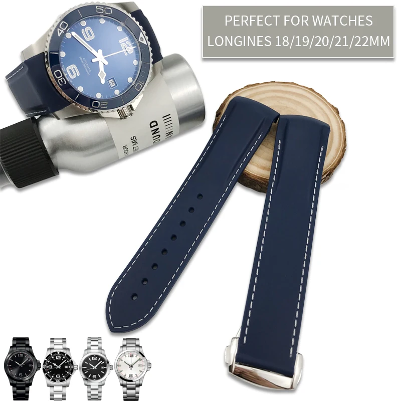 18 мм 19 20 21 22 ремешок для часов из резинового силикона Longines hydroconquest Omega Seamaster Planet Ocean