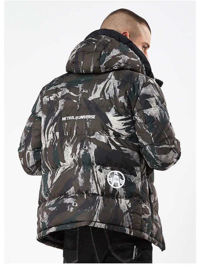 2019 зимняя мужская куртка камуфляжные толстовки Толстая Теплая стеганая парка повседневная одежда пальто Свободное Мужское пальто DA018