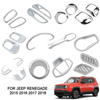 

For Jeep Renegade 2015 2016 2017 2018 Front Signal Light Hand Brake Chrome Cover Trim Molding Accessories Car Styling Decoration